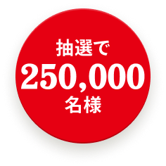 抽選で250,000名様
